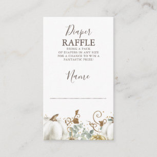 Gouden Pompoen Herfst Baby shower Luier Raffle Informatiekaartje