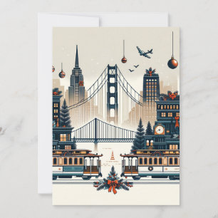 Gouden Poort Vakantie Magie San Francisco Kerstmis Kaart