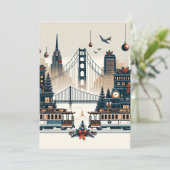 Gouden Poort Vakantietoerisme San Francisco Kerstm Kaart (Staand voorkant)