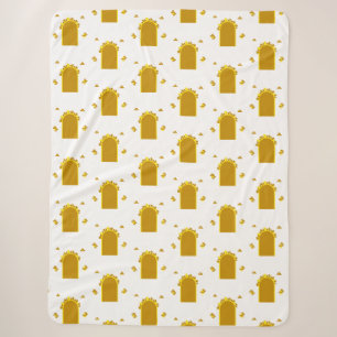 Gouden poortportaal – Minimalistische abstracte Sherpa Deken