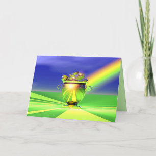 Gouden Pot Met Goud St. Patrick's Dag Kaart