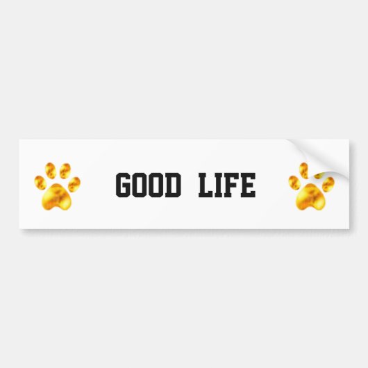 Gouden poten goed leven bumpersticker (Voorkant)