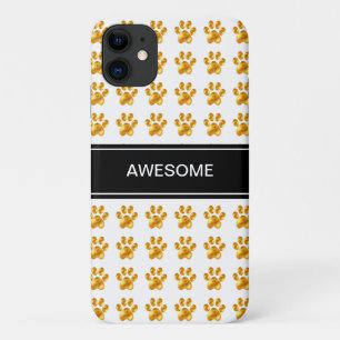 Gouden poten & kalligrafie op zwart en wit iPhone 11 hoesje