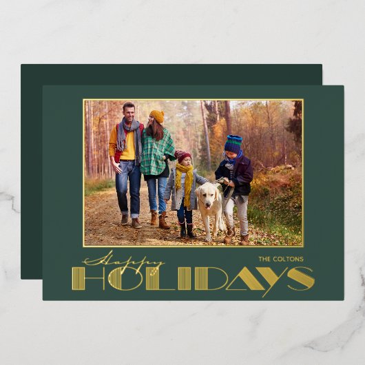 Gouden Prettige Feestdagen Foto (Voorkant / Achterkant)