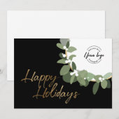 Gouden Prettige Feestdagen Krans Aangepast logo be Feestdagenkaart (Voorkant / Achterkant)