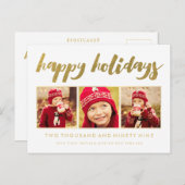 Gouden prettige feestdagen (plural:) Kerstmis 3 (Voorkant / Achterkant)