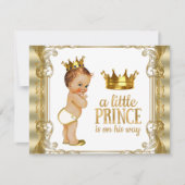 Gouden Prins Baby Shower Kaart (Voorkant)