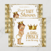 Gouden Prins Baby Shower Kaart (Voorkant / Achterkant)