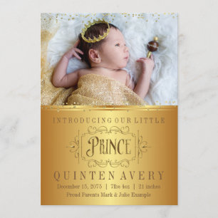 Gouden Prins Geboorteaankondigingen Aankondiging