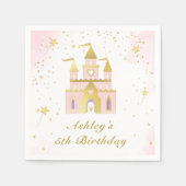 Gouden Prinses Kasteel Meisje Verjaardagsfeestje S Servet (Voorkant)