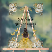Gouden Prinses Quinceañera Verjaardag Welkom Acryl Bord (Neutraal)