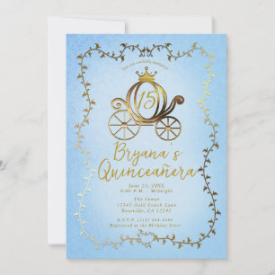 Gouden Prinsessenkoets Blauwe Verhalenboek Quincea Kaart
