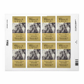 Gouden Proost op Liefde Bruiloft Foto Wijnfles Etiket (Full Sheet)