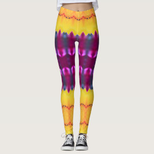 Gouden pruim paars en turquoise leggings