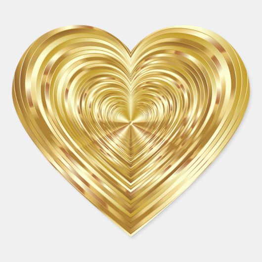 Gouden Psychedelische Blanco Sjabloon Hart Sticker (Voorkant)