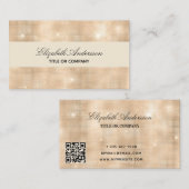 Gouden qr code elegant script visitekaartje (Voorkant / Achterkant)