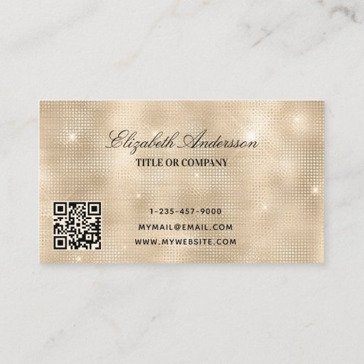 Gouden qr code elegant script visitekaartje (Achterkant)