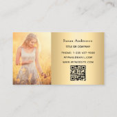 Gouden qr code logo werknemer foto visitekaartje (Achterkant)
