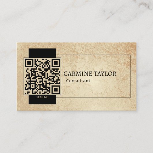 Gouden QR Code Moderne Consultant Visitekaartje (Voorkant)