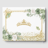 Gouden Quinceañera Sage Groene Kroonvlinder Gastenboek (Achterkant)
