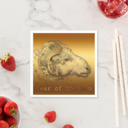 Gouden Ram - Chinees Jaar - papieren servetten (Insitu)