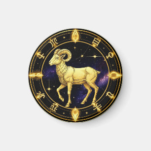 Gouden Ram Dierenriem Cirkel Met Ram Magneet