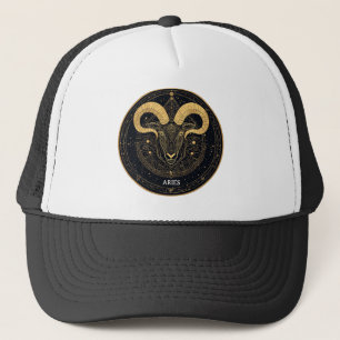 Gouden Ram Dierenriemsymbool Met Ornamenten Trucker Pet