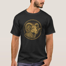 Gouden Ram Kop Ram Embleem Marineblauw Wapen
