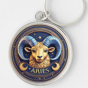 Gouden Ram Zodiac Schild Sleutelhanger