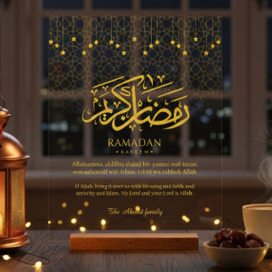 Gouden Ramadan Kareem Acrylbord met Arabische kall Acryl Bord