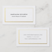 Gouden rand op sjabloon voor witte visitekaartjes (Voorkant / Achterkant)