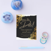 GOUDEN RAND Zwarte All-in1 Trouwkaart Save the Dat Flyer (Enkel)