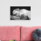 gouden rector slaapt op oud boek canvas afdruk (Insitu (Woonkamer))