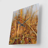 Gouden Reflecties Vierkante Wandklok Vierkante Klok (Hoek)