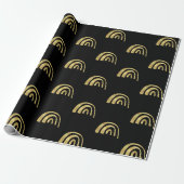 Gouden regenboog en zwart cadeaupapier (Uitgerold)
