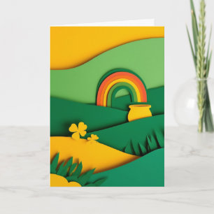 Gouden Regenboog Pot Volle Geluk Kaart