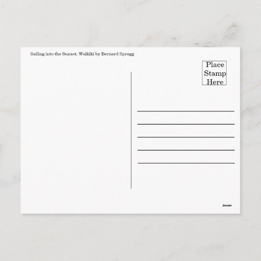 Gouden reis - Waikiki Sunset Sail Feestdagenkaart (Achterkant)