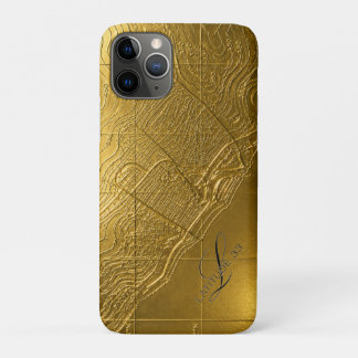 gouden reliëfkaart Newport Beach iPhone 11 Pro Hoesje
