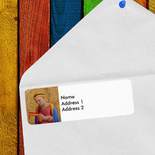 Gouden Religieus Figuur Etiket