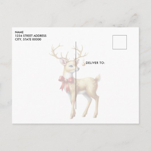 Gouden rendier Briefkaart (Achterkant)