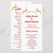 Gouden rendier | Kerst | Trouwprogramma Programma (Voorkant / Achterkant)