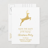 Gouden rendier Kerstmis | Winterfeest Aankondigingskaart (Voorkant / Achterkant)