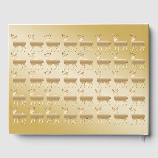 Gouden rendieren & 1 bruiloft aangepaste Afbeeldin Gastenboek (Achterkant)