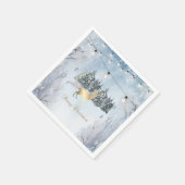 Gouden rendieren, bos, String Lights Landschap Servet (Hoek)