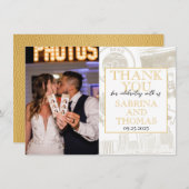 Gouden Reno bruiloft foto dank u Bedankkaart (Voorkant / Achterkant)