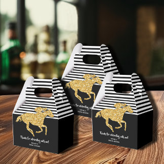 Gouden Renpaard Derby Bruidsdouche Bedankdoosjes