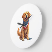 Gouden Retriever 4 juli vintage patriottische T-sh Grote Klok (Hoek)