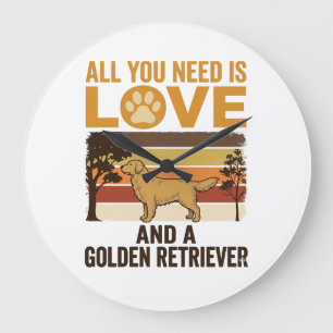 Gouden Retriever Alles wat je nodig hebt is Liefde Grote Klok
