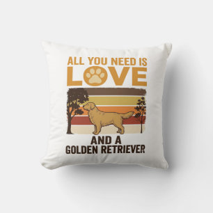 Gouden Retriever Alles wat je nodig hebt is Liefde Kussen