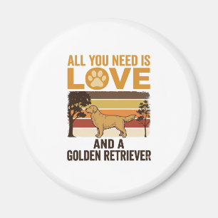 Gouden Retriever Alles wat je nodig hebt is Liefde Magneet